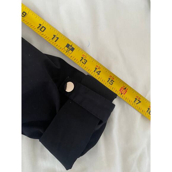 Chico’s Black Utility Jacket Size 0 (S) Stretch Cotton Gold Buttons Classic Chic - Picture 12 of 12